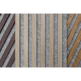 Wooden wall panel 2700 x 400mm (Grey - Sonoma oak)